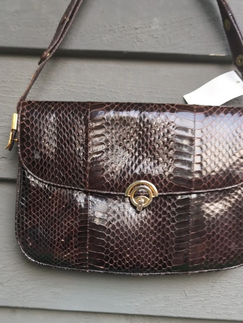 Vintage Genuine Snakeskin 1950'S Box Style Handbag/Purse